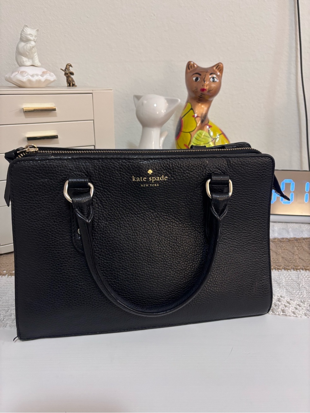 Kate Spade Black Leather Satchel – Classic Women's Handbag
